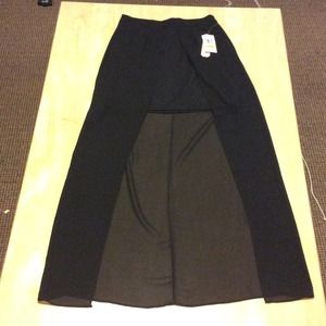 Black sheer maxi skirt