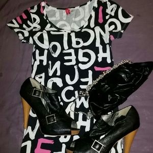 H&M bodycon graffiti dress