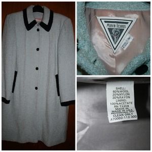 Marvin Richards Long Light Blue Boucle' Coat