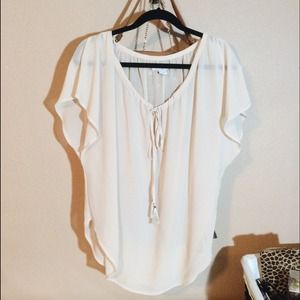 Light beige comfortable short sleeve blouse