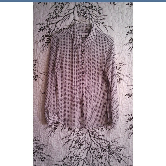 Liz Claiborne Black/White Sheer Top