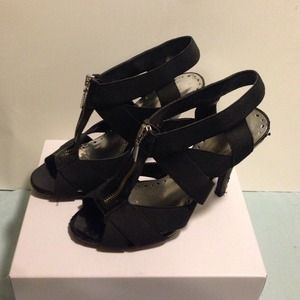 BCBG black sandals