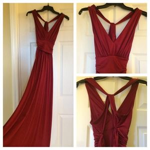 Long gorgeous red Express dress with open back