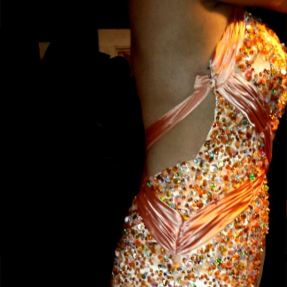 Peach formal gown /prom