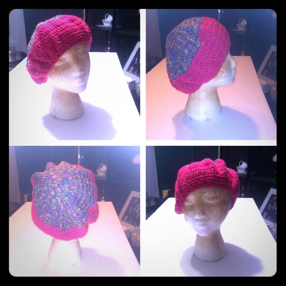 Pink and gray mix hat