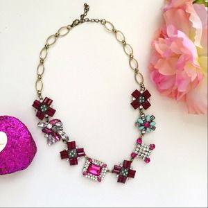 Pink Rhinestone statement necklace