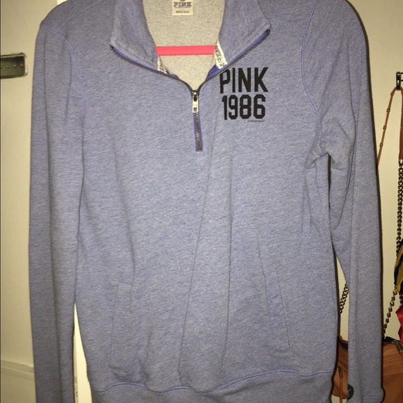 PINK Victoria's Secret Tops - Victoria's Secret blue quarter zip