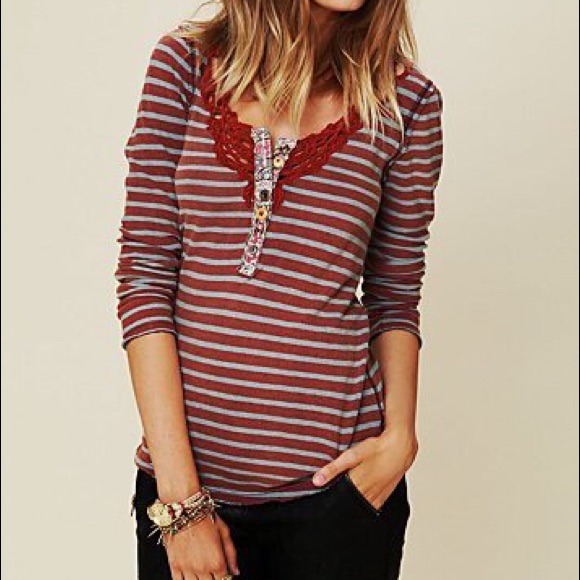 Free People Tops - NWOT Free People "We the Free" Call Back Henley