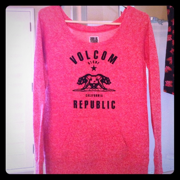 Volcom Sweater- heathered coral/ pink