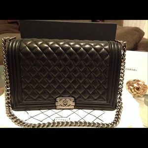 100% Authentic Black Chanel Le Boy Large Handbag!