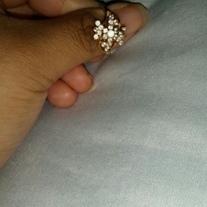 14k yellow gold diamond cluster ring