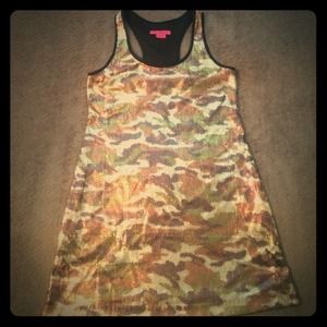 Betsey Johnson sequin camo dress