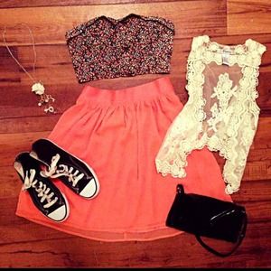 Floral strapless Crop & Lace Throw over!