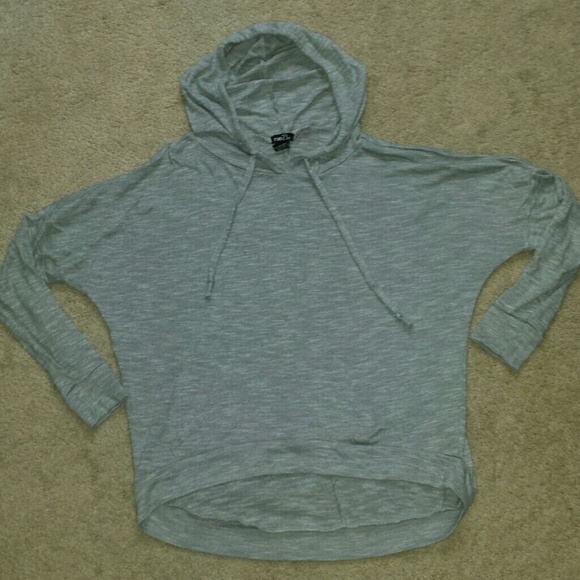 Heather grey hooded top