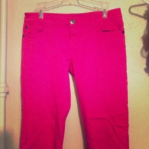 Pink skinny jeans