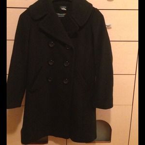 Jcrew mid-length black peacoat