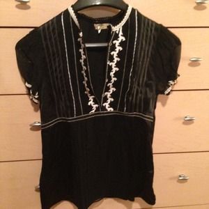 Max studio Black silk blouse
