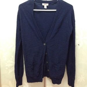 Simple Navy Blue Cardigan (XL)