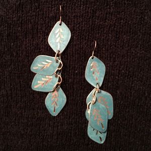 Dangly Aqua Blue Earrings