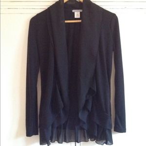 Charlotte Russe Black Chiffon Sweater Small