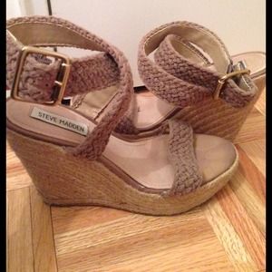 Ankle wrap strap wedge sandals