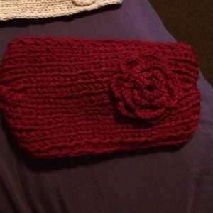 Red knit headband