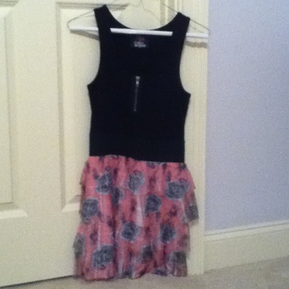 Black and Pink Flower Dress