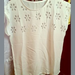 Loose Flower Cutout Batwing shirt *IN MINT GREEN*