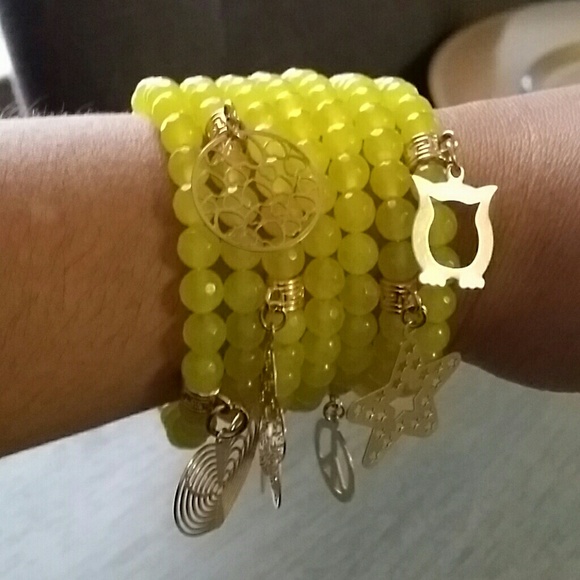 Neon Yellow Gem Bracelets! - Picture 2 of 3