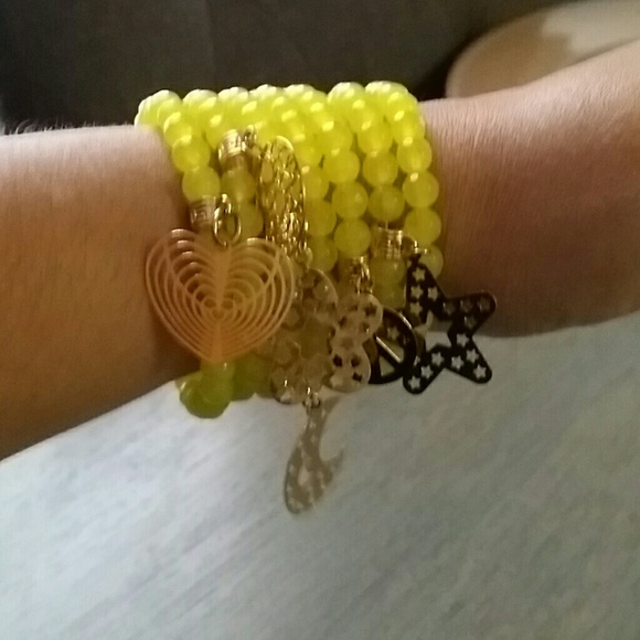 Neon Yellow Gem Bracelets! - Picture 3 of 3