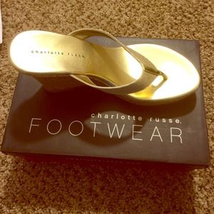 Gold Charlotte Russe platform sandals