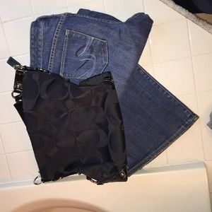 Coach purse &boot cut size 12 express jeans for Jo