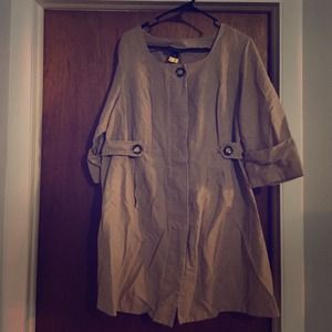 Beige Linen Dress/Long Shirt style