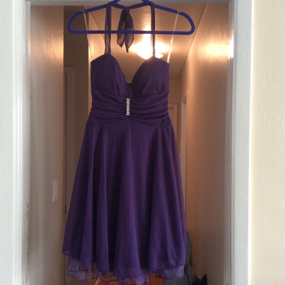 Purple halter homecoming/ formal dress❌SOLD❌