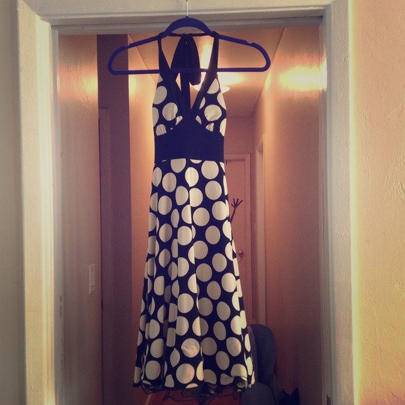 Halter Polka dot homecoming/ formal dress 🔘❌SOLD❌