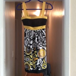 Black and yellow floral formal dress❌SOLD❌