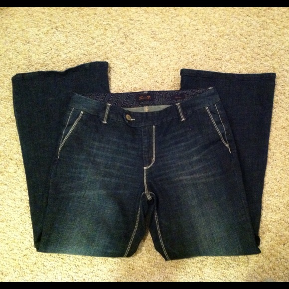 Dark wash trouser jeans