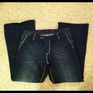 Dark wash trouser jeans