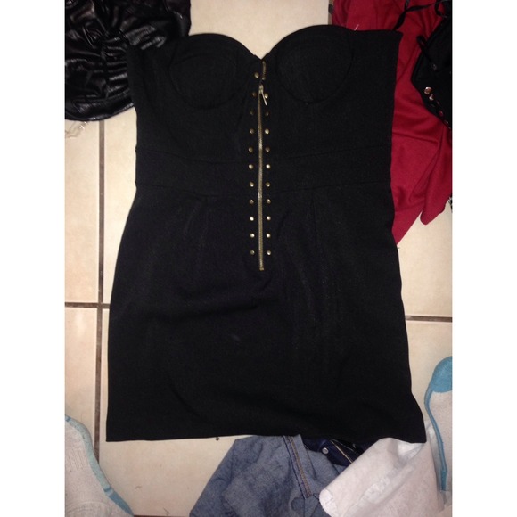 Black strapless dress
