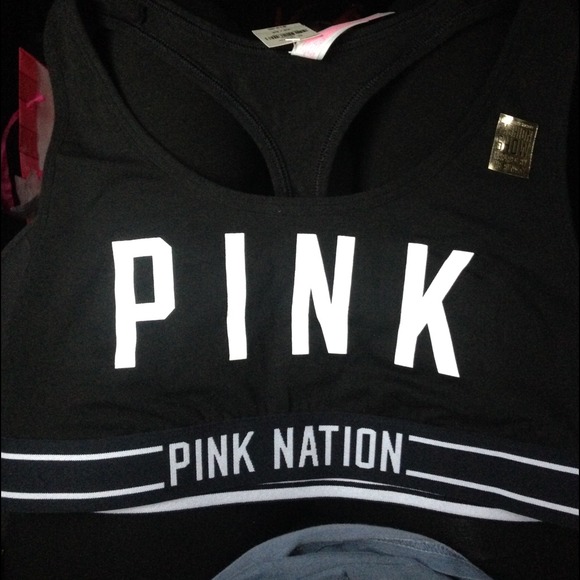 Pink sports bra