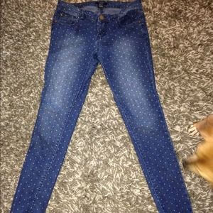 Polka dot skinny jeans