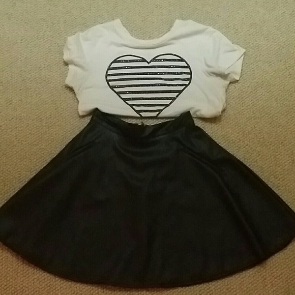 Pleather high wasted skirt