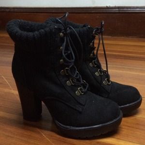 Forever21 Black Heeled Ankle Boots