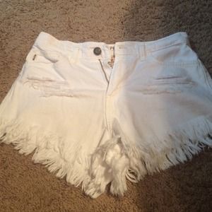 White high waisted shorts