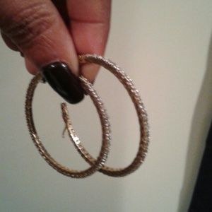 24 karat diamond hoops