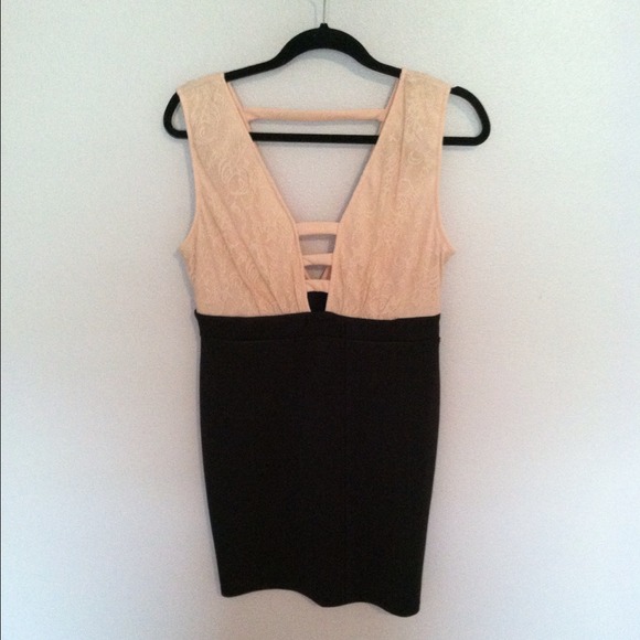 Deep v neck bodycon dress