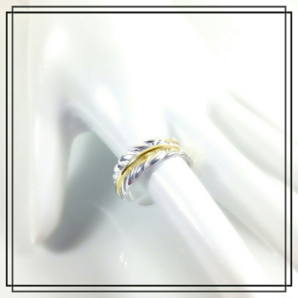 .925 Stamped Silver & Gold Ring