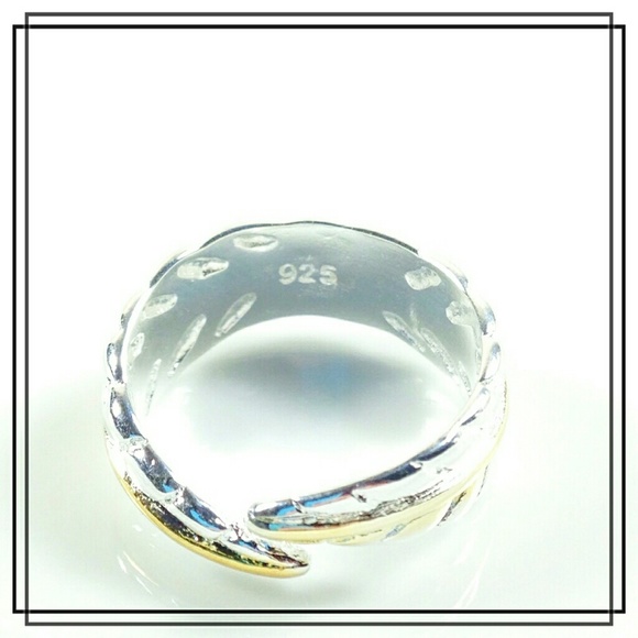 .925 Stamped Silver & Gold Ring - Picture 3 of 3