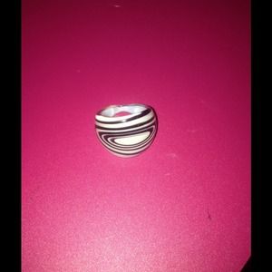 Black and white ring