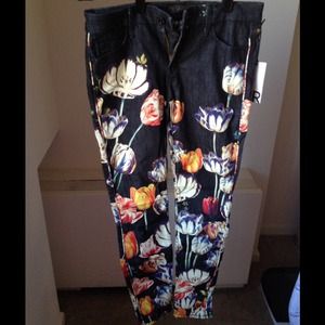 Mother Denim The Looker Print Skinny Jeans Size 26